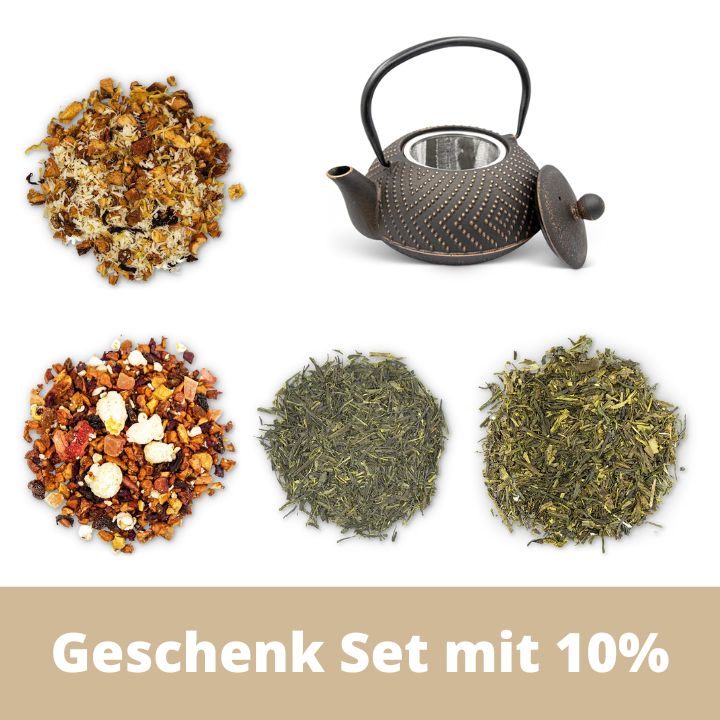 Tee-Set mit Teekanne und Premium-Tees 10% Rabatt